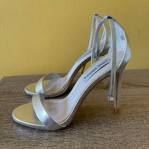 Steve Madden Silver Strappy Heels